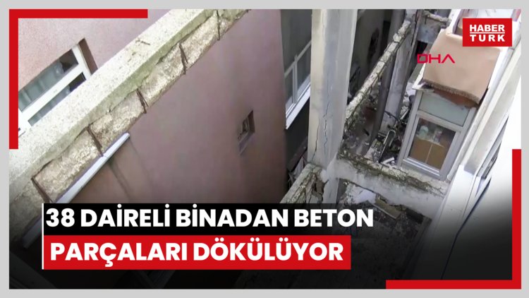 Bayrampaşa'da 60 yıllık 38 daireli binadan beton parçaları dökülüyor