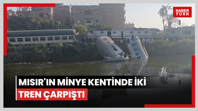 Mısır'ın Minye kentinde iki tren çarpıştı, vagonlar kanala düştü