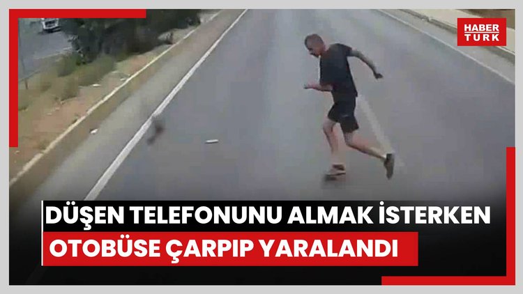 Yola düşen telefonunu almak isterken otobüs çarpan kişi yaralandı