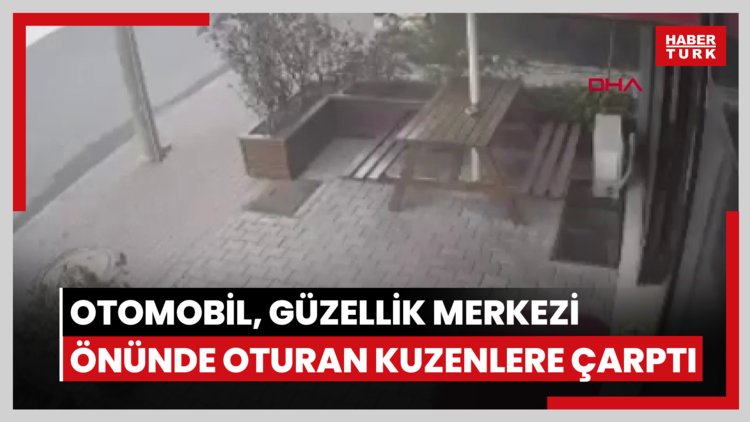 Otomobil, güzellik merkezi önünde oturan kuzenlere çarptı: 2 yaralı