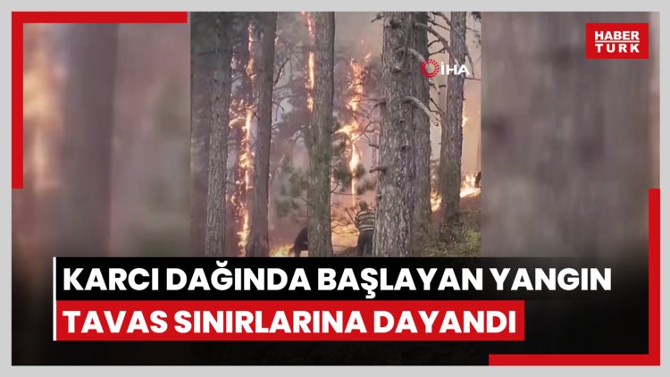 Karcı Dağı'nda başlayan yangın Tavas sınırlarına dayandı