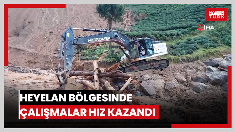 Heyelan bölgesinde çalışmalar hız kazandı