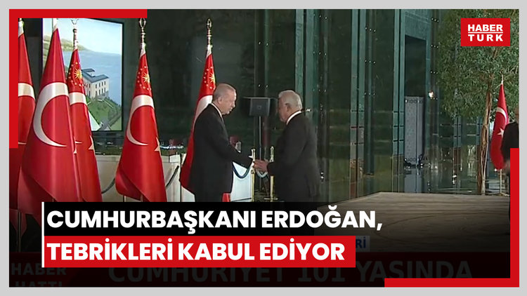 Cumhurbaşkanı Erdoğan, tebrikleri kabul ediyor