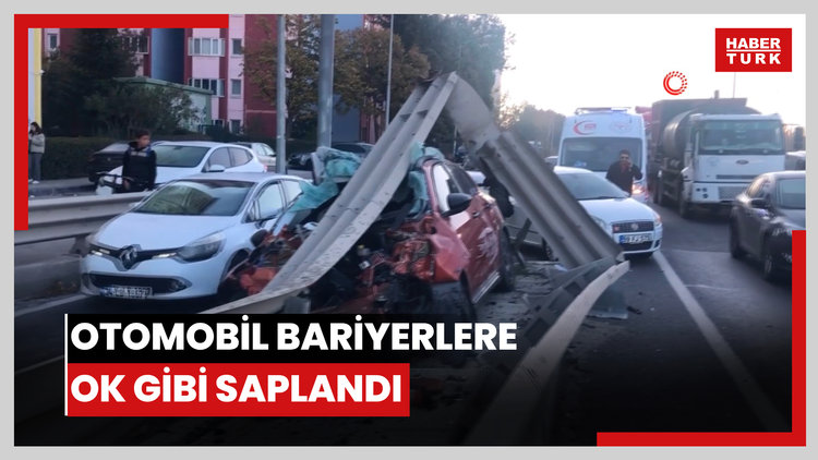 Otomobil bariyerlere ok gibi saplandı