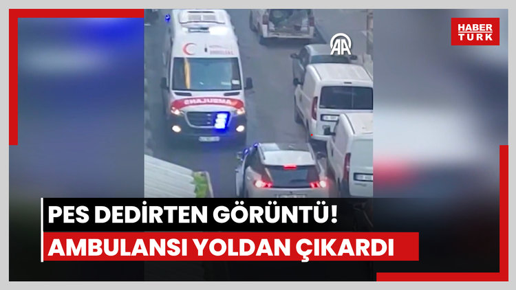 Pes dedirten görüntü! Ambulansa yol vermedi