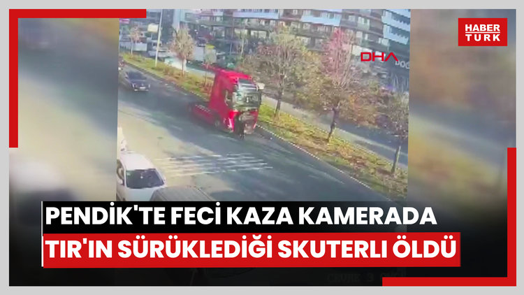 İstanbul- Pendik'te feci kaza kamerada: TIR'ın sürüklediği skuterli öldü.