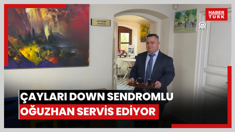 Tekirdağda belediyede çayları down sendromlu Oğuzhan servis ediyor