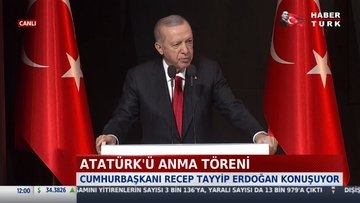 Cumhurbaşkanı Erdoğan, Atatürk'ü anma töreninde konuştu