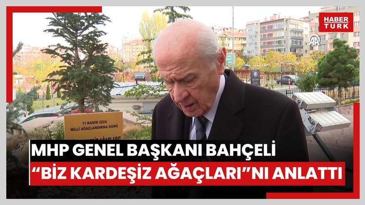 MHP Genel Başkanı Bahçeli "Biz Kardeşiz Ağaçları"nı anlattı.