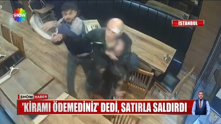 Satırla restorana saldırdı!