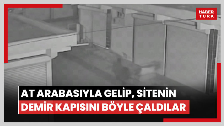 Bir garip hırsızlık: At arabasıyla gelip, sitenin demir kapısını böyle çaldılar