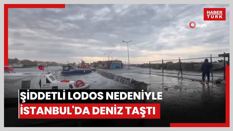 Şiddetli lodos nedeniyle İstanbul'da deniz taştı, tekneler zarar gördü