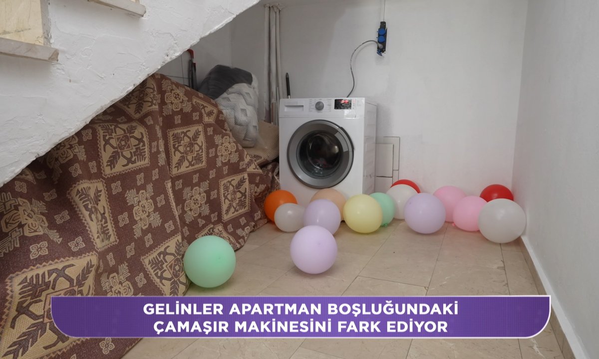 Apartman içinde çamaşır makinesi!