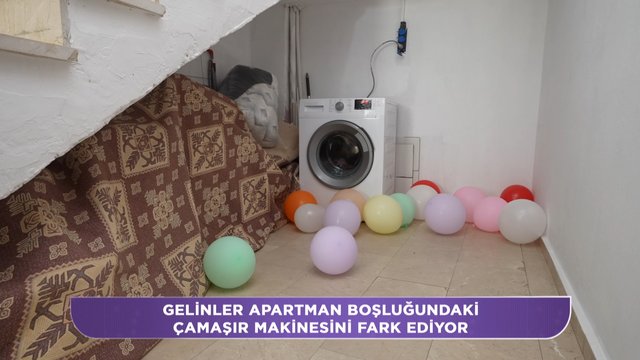 Apartman içinde çamaşır makinesi!