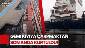 Beykoz'da Rüzgarın Etkisiyle Sürüklenen Gemi Kıyıya Çarpmaktan Son Anda Kurtuldu!