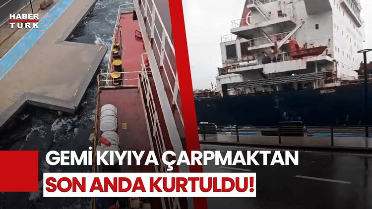 Beykoz&#039;da Rüzgarın Etkisiyle Sürüklenen Gemi Kıyıya Çarpmaktan Son Anda Kurtuldu!