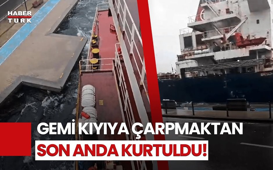 Beykoz'da Rüzgarın Etkisiyle Sürüklenen Gemi Kıyıya Çarpmaktan Son Anda Kurtuldu!