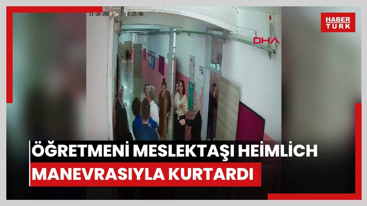 Nefes borusuna yumurta parçası kaçan öğretmeni meslektaşı Heimlich manevrasıyla kurtardı