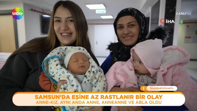 Anne-kız aynı anda anne, anneanne ve abla oldu!