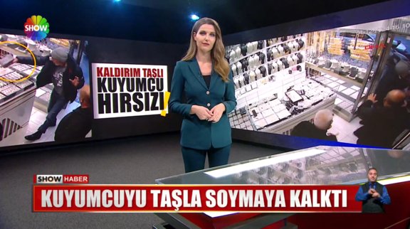 Kuyumcuyu taşla soymaya çalıştı!