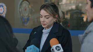 Ayşe karakol çıkışı basın açıklaması yaptı.