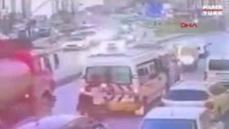 Gaziosmanpaşa'da su tankerinin 15 yaşındaki Asel'e çarptığı anlar güvenlik kamerasında