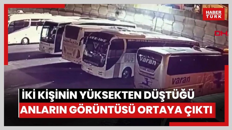 Bayrampaşa'da iki kişinin yüksekten düştüğü anların görüntüsü ortaya çıktı
