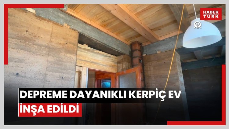 Depreme dayanıklı kerpiç ev inşa edildi