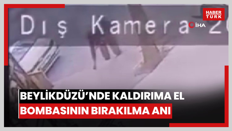 Beylikdüzü'nde kaldırıma el bombasının bırakılma anı kamerada