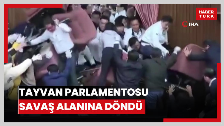 Tayvan parlamentosu savaş alanına döndü