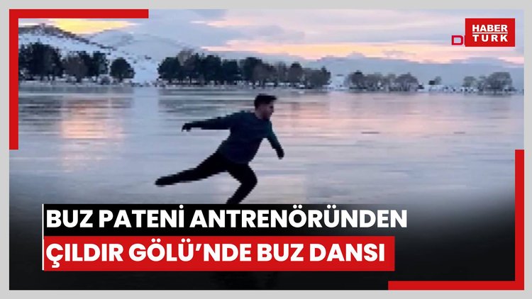 Buz pateni antrenöründen Çıldır Gölü'nde buz dansı