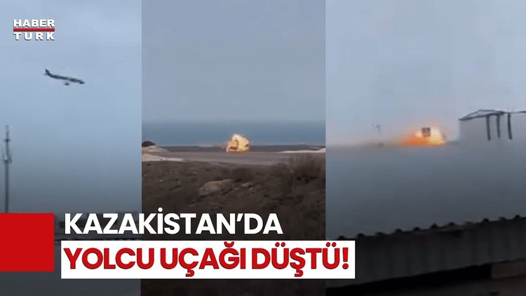 Son Dakika: Kazakistan&#039;da Yolcu Uçağı Düştü! Düşme Anı Kamerada!