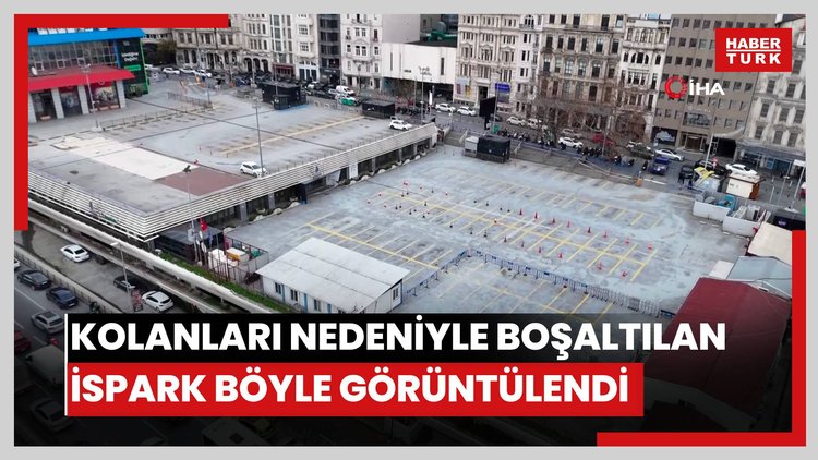 Beyoğlu'ndaki çatlayan kolanları nedeniyle boşaltılan İSPARK böyle görüntülendi