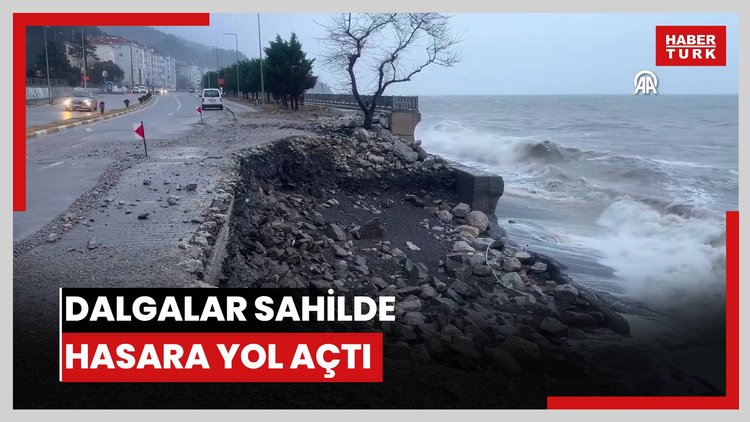 Kastamonu - Dalgalar sahilde hasara yol açtı