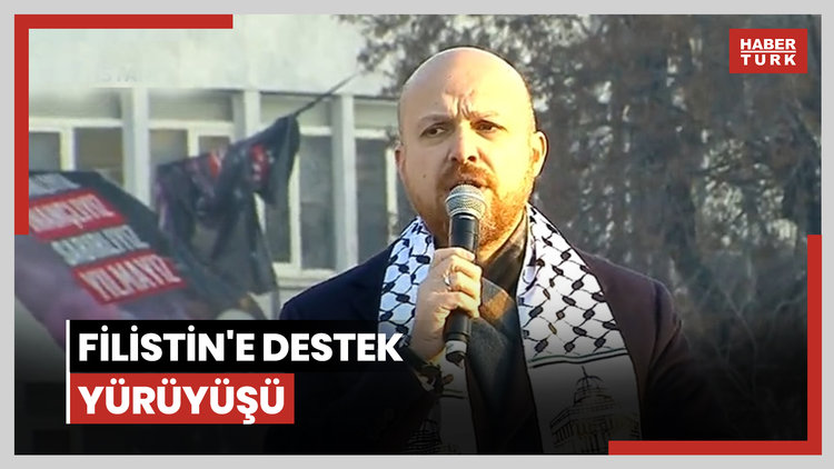 İsrail katliamına karşı Filistin'e destek yürüyüşü