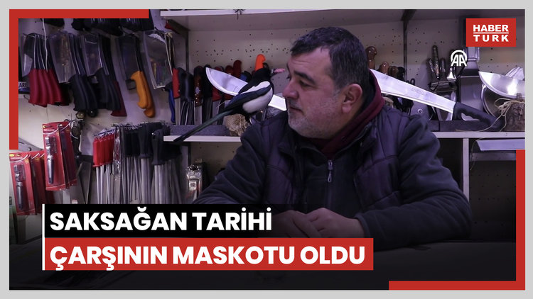 "Rafa" ismi verilen saksağan tarihi çarşının maskotu oldu