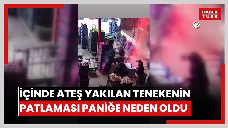 Alanyada içinde ateş yakılan tenekenin patlaması paniğe neden oldu
