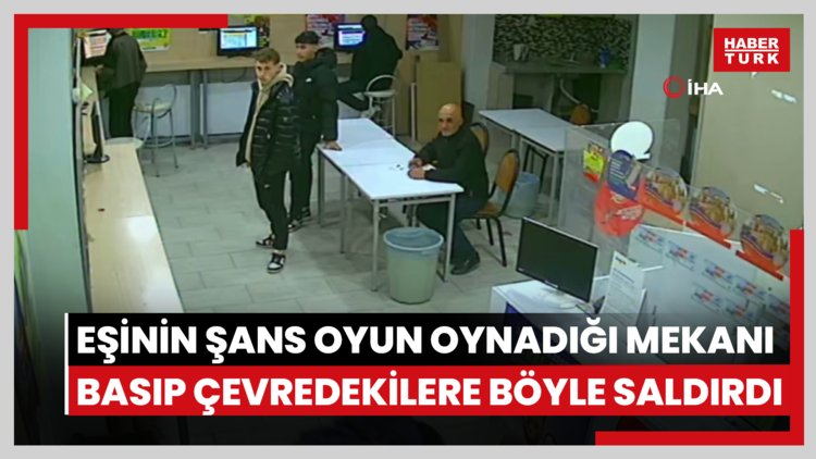 Eşinin şans oyun oynadığı mekanı basıp çevredekilere böyle saldırdı