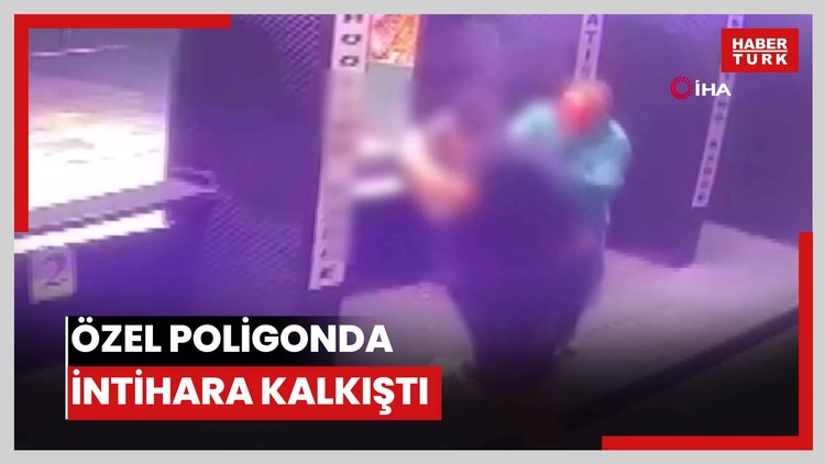 Özel poligonda intihara kalkıştı, kendisiyle birlikte engel olmaya çalışan eğitmeni de vurdu... Dehşet anları kamerada