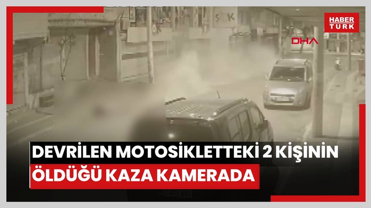 Nusaybin'de devrilen motosikletteki 2 kişinin öldüğü kaza kamerada
