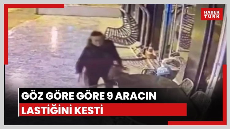 9 aracın lastiklerini kesti