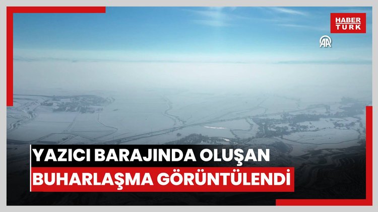 Yazıcı Barajında oluşan buharlaşma dronla görüntülendi