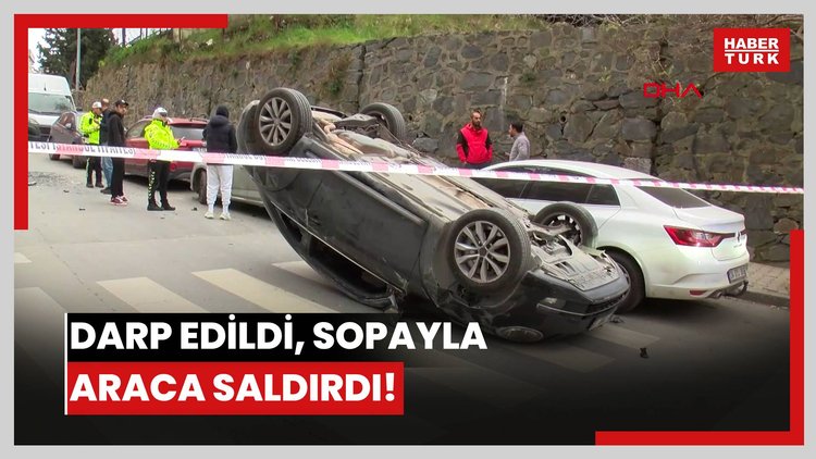 Kağıthane'de kaza sonrası darbedilmişti; sopayla aracın camına vurduğu anlar ortaya çıktı
