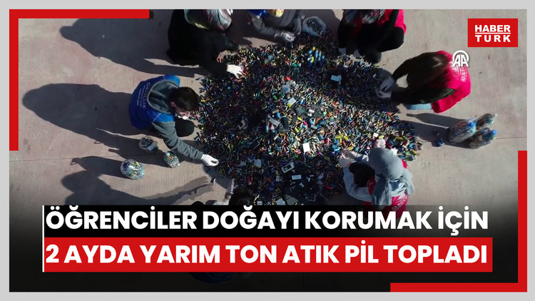 Öğrenciler doğayı korumak için 2 ayda yarım ton atık pil topladı