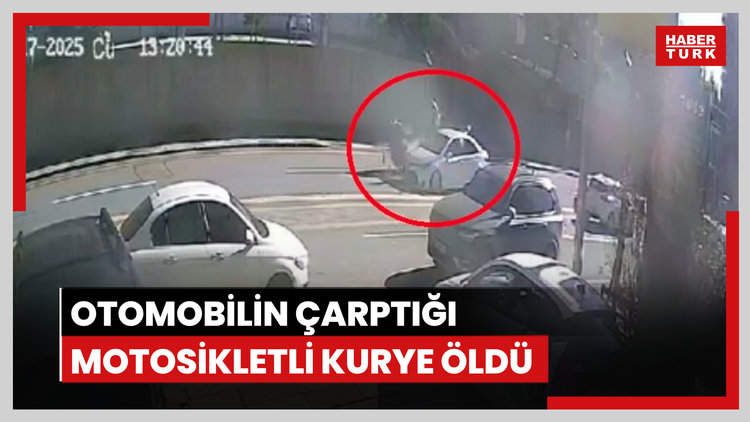 Ankara'da otomobilin çarptığı motosikletli kurye öldü; kaza kamerada