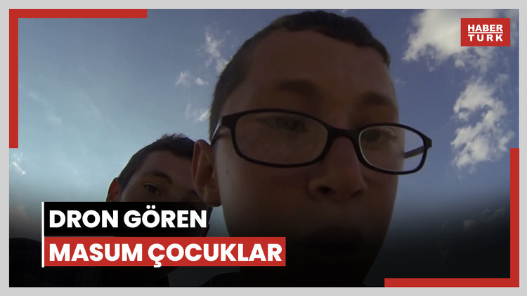 Köydeki çocukların düşen dron şaşkınlığı kamerada