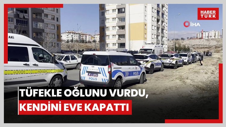 Tüfekle oğlunu vurdu, kendini eve kapattı