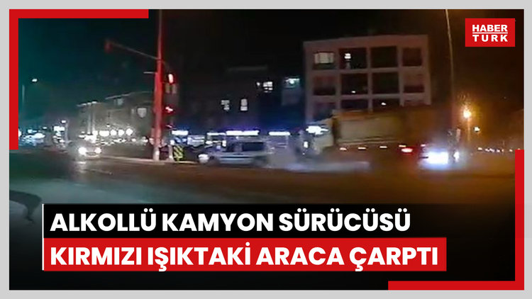 Alkollü kamyon sürücüsü kırmızı ışıkta bekleyen araca çarptı: 3 yaralı
