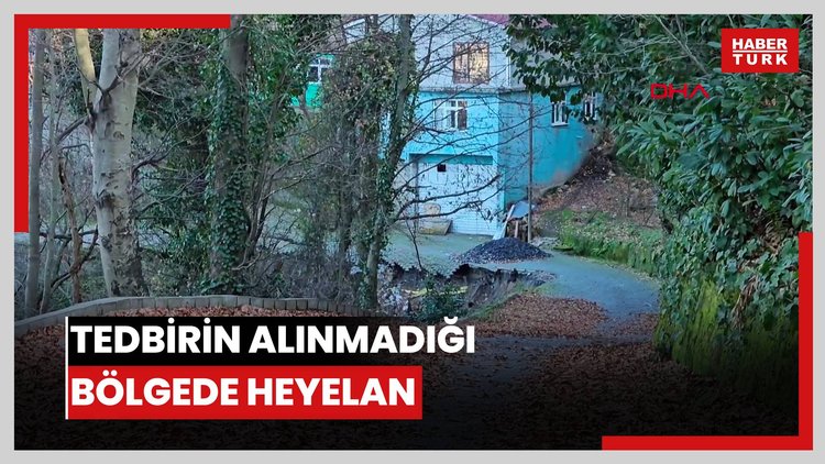 Tedbirin alınmadığı bölgede heyelan; bu kez istinat duvarı ile ağaçlar kaydı