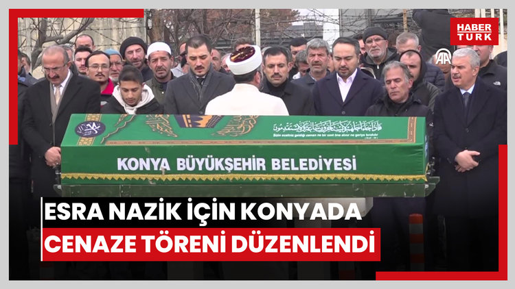 Kartalkayadaki otel yangınında hayatını kaybeden Esra Nazik için Konyada cenaze töreni düzenlendi